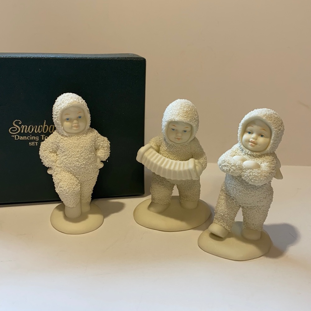 Snowbabies Dept 56 Retired Dancing To A Tune Set of 3 New in Box